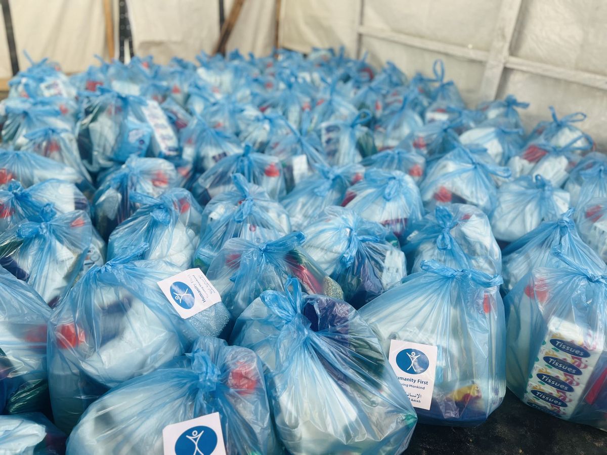 Food parcels prepared for families in Gaza