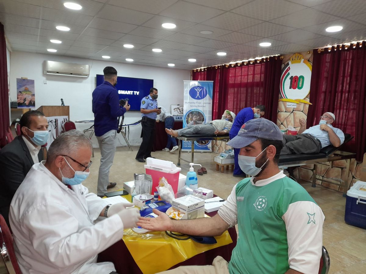 A community blood drive organised by Humanity First in Jordan
