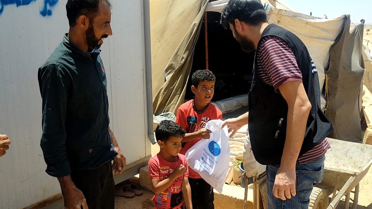 Qurbani meat distribution to families in Jordan