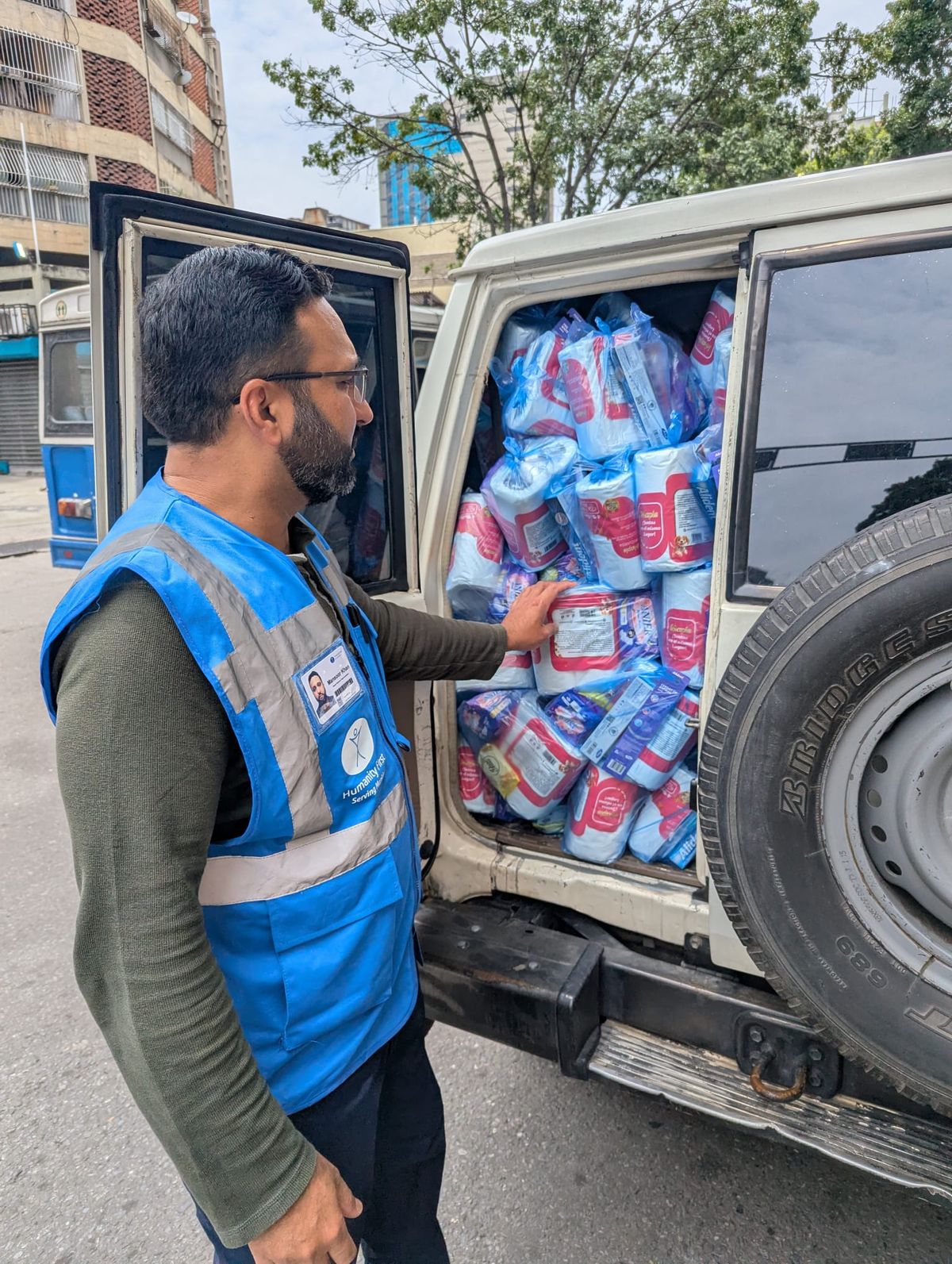 Humanitarian aid supplies for the camps in La Guaira