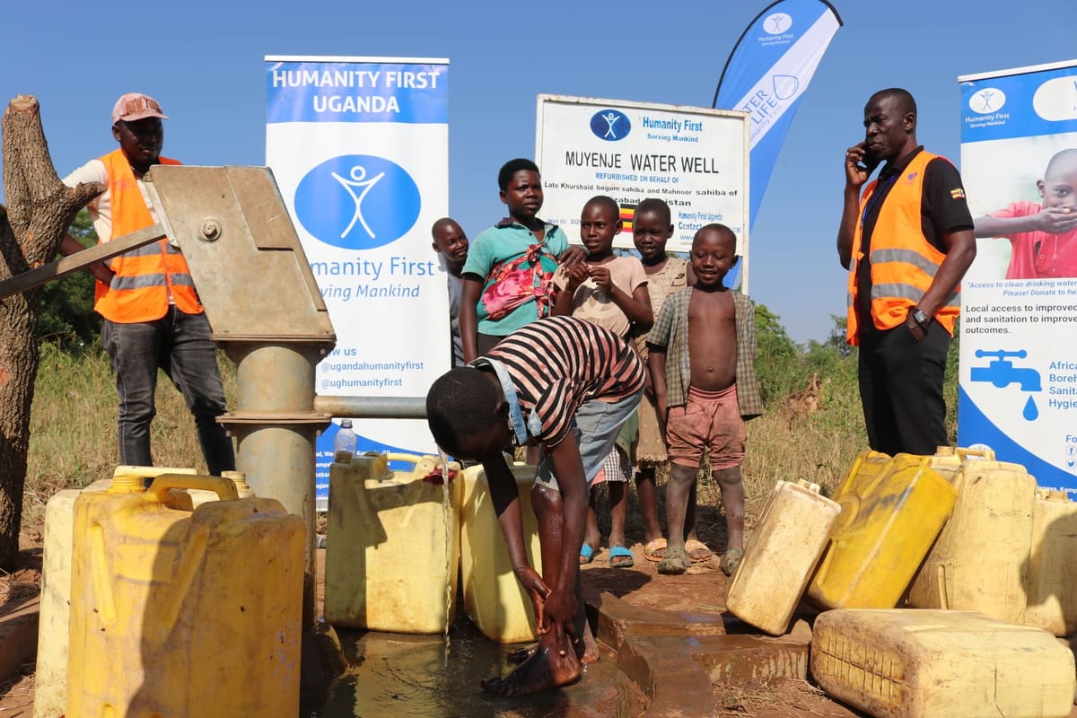 A completed Humanity First UK water well