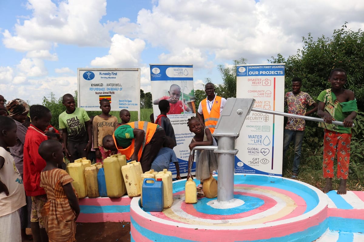 A refurbished Humanity First hand pump in Uganda