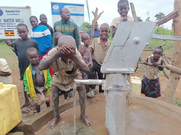 A completed Humanity First UK water well