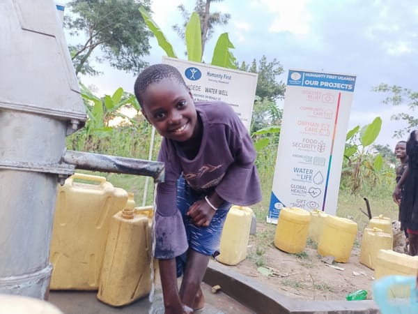 A completed Humanity First UK water well