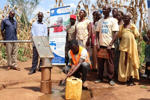 A completed Humanity First UK water well