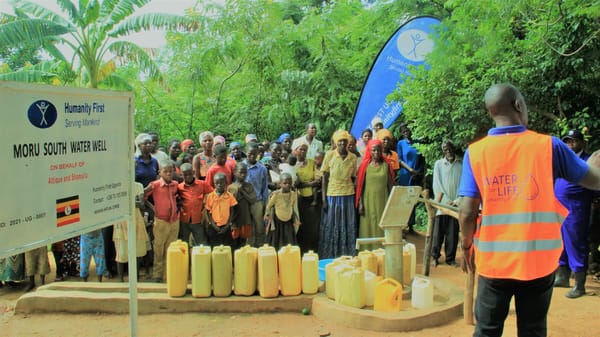 A completed Humanity First UK water well